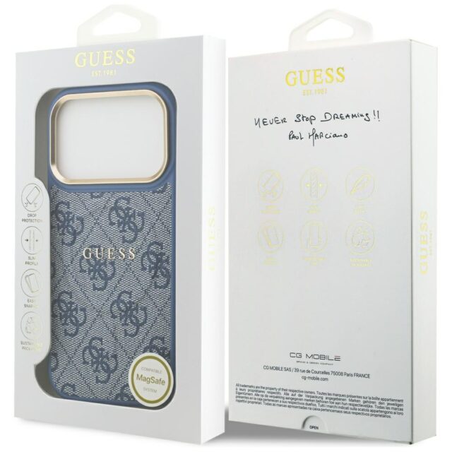Case Guess 4G PU Classic Logo MagSafe for iPhone 17 Pro blue - imagine 8