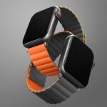 UNIQ Revix Strap AppleWatch Series1-9/SE1/2/3/Ultra2/3 42/44/45/49mm Reversible Magnetic gray-orange - imagine 3