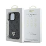 Guess GUHCP16LP4TDPK iPhone 16 Pro 6.3" black hardcase Leather her 4G Triangle Strass MagSafe - imagine 8