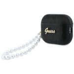 Case Guess Glitter Pearl Strap for  AirPods Pro 3 black - imagine 3