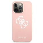 Guess GUHCP13LLS4GWPI iPhone 13 Pro / 13 6,1" pink hard case Silicone 4G Logo - imagine 3