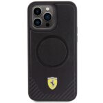 Ferrari FEHMP15XPTEK iPhone 15 Pro Max 6.7" black hardcase Carbon Metal Logo MagSafe - imagine 3