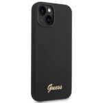 Guess GUHCP14MSLSMK iPhone 14 Plus / 15 Plus 6.7" black hard case Silicone Vintage Gold Logo - imagine 4