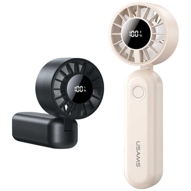 Hand fan USAMS Mini ZB352 1200mAh folding black - imagine 2