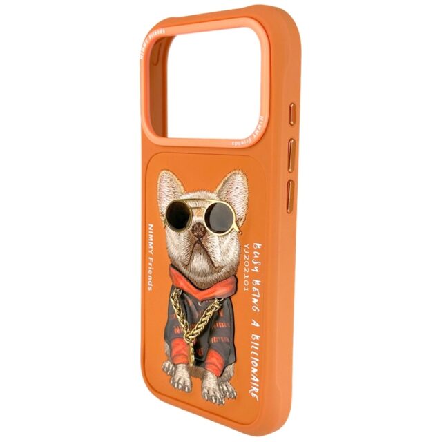 Etui Nimmy Glasses Cool Dog do iPhone 17  Pro pomarańczowy - imagine 4
