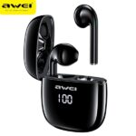 AWEI Bluetooth 5.0 T28P TWS headphones + docking station black