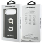 Karl Lagerfeld FW Grained Karl & Choupette Heads Pins & Logo Case for iPhone Air Black - imagine 8