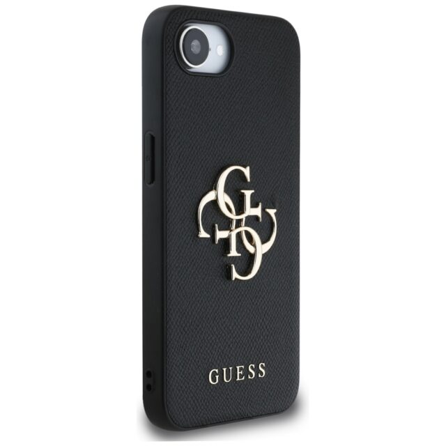 Case Guess Grained Big 4G Logo Small Classic Logo for iPhone 16e black - imagine 4