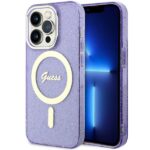 Guess GUHMP14XHCMCGU iPhone 14 Pro Max 6.7" purple hardcase Glitter Gold MagSafe