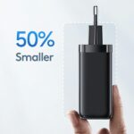 USAMS wall charger 1xUSB-C+1xUSB T47 65W (only head) PD Fast Charging Super Si black CC153TC01(US-CC - imagine 2