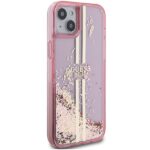 Guess GUHCP15MLFCSEGP iPhone 15 Plus /14 Plus 6.7" pink hardcase Liquid Glitter Gold Stripes - imagine 4