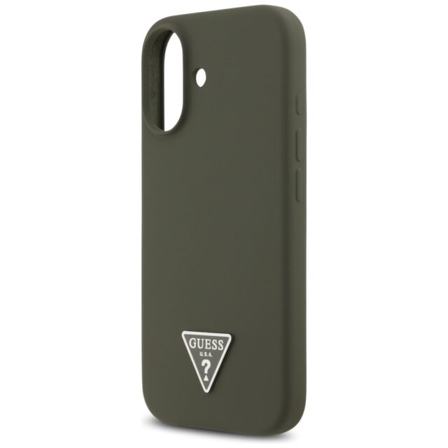 Case Guess Silicone Triangle Logo MagSafe for iPhone 17 khaki - imagine 6