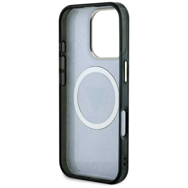 Case Guess IML Metal Glitter 4G Circle Triangle MagSafe for iPhone 16 Pro Max black - imagine 7