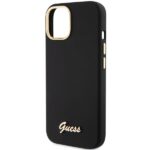 Guess GUHCP15SSMBSLK iPhone 15 / 14 /13 6.1" black hardcase Silicone Script Metal Logo & Fram - imagine 6