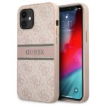 Guess GUHCP12S4GDPI iPhone 12 mini 5,4" pink hardcase 4G Stripe
