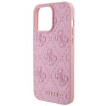 Guess GUHCP15LP4EPMP iPhone 15 Pro 6.1" pink hardcase Leather 4G Stamped - imagine 5