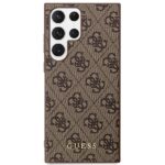 Guess GUHCS23LG4GFBR S23 Ultra S918 brown hard case 4G Metal Gold Logo - imagine 3