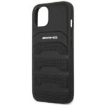 AMG AMHCP14SGSEBK iPhone 14 / 15 / 13 6.1" black hardcase with Leather Debossed Lines - imagine 6