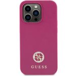 Guess GUHCP15LPS4DGPP iPhone 15 Pro 6.1" pink hardcase Strass Metal Logo - imagine 3