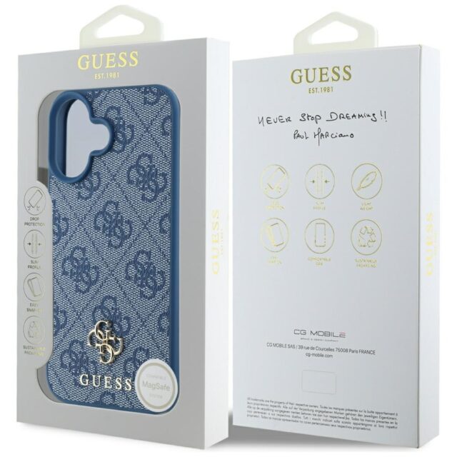Case Guess HC PU 4G Small 4G and Classic for iPhone 16 MagSafe blue - imagine 8