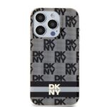 DKNY DKHMP14LHCPTSK iPhone 14 Pro 6.1 inch black hardcase IML Checkered Mono Pattern & Printed Strip - imagine 3