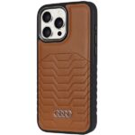 Audi Synthetic Leather MagSafe iPhone 15 Pro 6.1" brown hardcase AU-TPUPCMIP15P-GT/D3-BN - imagine 2