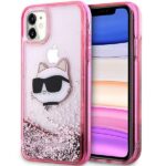 Karl Lagerfeld KLHCN61LNCHCP iPhone 11/XR pink hardcase Glitter Choupette Head