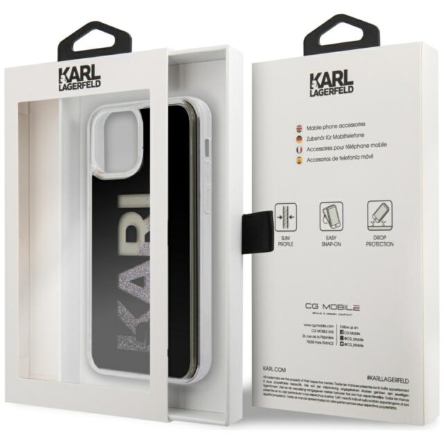 Karl Lagerfeld KLHCP12LKLMLBK iPhone 12 Pro Max 6,7" black hardcase Karl Logo Glitter - imagine 6