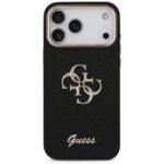 Guess Fixed Glitter Big 4G Metal Frame case for iPhone 17 Pro Max black - imagine 3