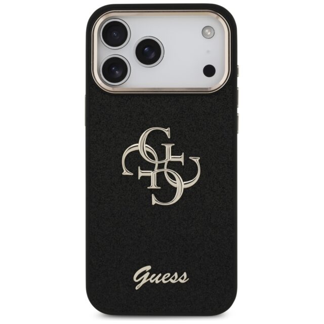 Guess Fixed Glitter Big 4G Metal Frame case for iPhone 17 Pro Max black - imagine 3