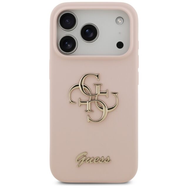 Guess Silicone Big 4G Script Case for iPhone 17 Pro Pink - imagine 3
