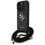 Case Guess 4G Big Logo Cord Stap Crossbody for iPhone 16 Pro Max black