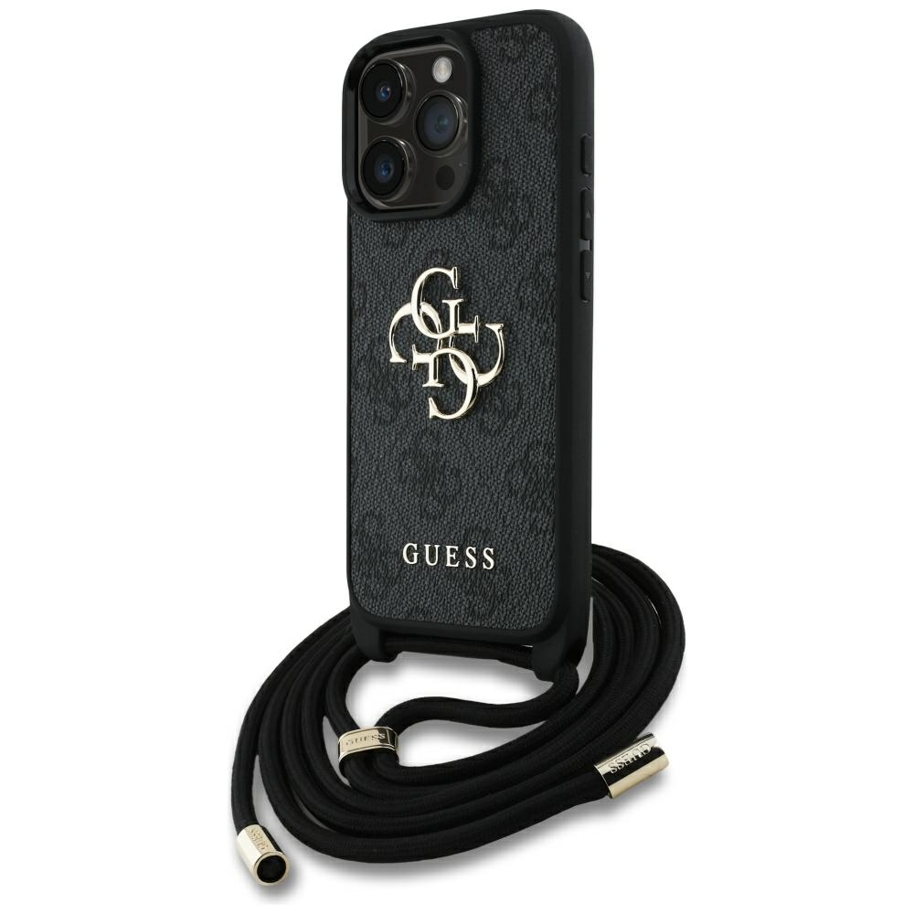 cps-b7fcdd0a5429e29e2c5ce40bba3f886e-2025-12-06-05-27-40 Case Guess 4G Big Logo Cord Stap Crossbody for iPhone 16 Pro Max black - imagine 1