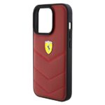 Ferrari FEHCP15LRDUR iPhone 15 Pro 6.1" red hardcase Leather Stitched Lines - imagine 5