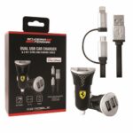 Ferrari ładowarka FEBCCCBUNBK 2w1 MFIlightning/micro USB black