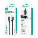USAMS Braided Cable U78 USB-C 1.2m LED 6A Fast Charging white SJ544USB02 (US-SJ544) - imagine 8