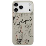 Karl Lagerfeld Grained Pattern & Logo MagSafe Case for iPhone 17 Pro Max Gray - imagine 3
