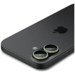 Spigen Optik Pro Glas.TR "EZ FIT" Camera Protector 2pcs for iPhone 17 / 16 / 16 Plus green - imagine 4