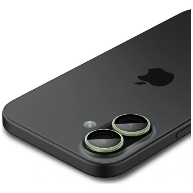 Spigen Optik Pro Glas.TR "EZ FIT" Camera Protector 2pcs for iPhone 17 / 16 / 16 Plus green - imagine 4