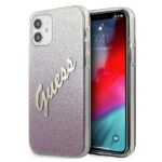 Guess GUHCP12SPCUGLSPI iPhone 12 mini 5,4" pink hardcase Glitter Gradient Script