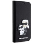 Karl Lagerfeld KLBKP14SSANKCPK iPhone 14/ 15 / 13 6.1" bookcase black Saffiano Karl & Choupet - imagine 5