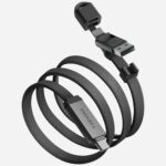 Energea Sheath Travel 2-in-1 Cable USB-C to USB-C/USB-A 480Mbps 60W 1.2m gunmetal