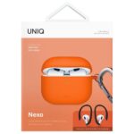 UNIQ case Nexo AirPods 4 + Ear Hooks Silicone volt orange - imagine 8