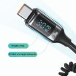 USAMS Car Charger C37 1xUSB+1xUSB-C 60W +USB-C Cable 30W PD+QC Fast Charge black CC192CC01 - imagine 6