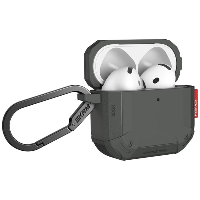 Case Skinarma Mecha CE for AirPods 4 olive - imagine 2