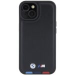 BMW BMHCP15S22PTDK iPhone 15 / 14 / 13 6.1" black Leather Stamp Tricolor - imagine 3