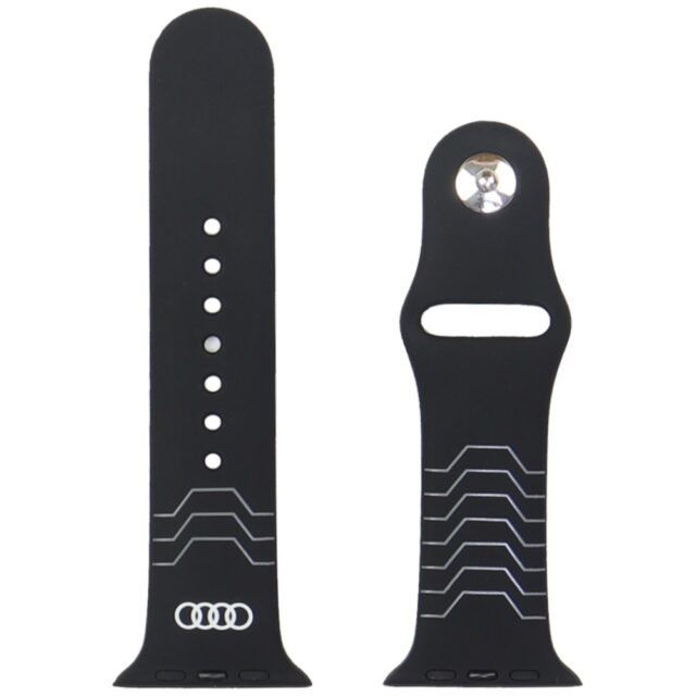 Strap Audi Geometric Pattern Silicone Watch Strap for Apple Watch 44/45/46/49mm black - imagine 3