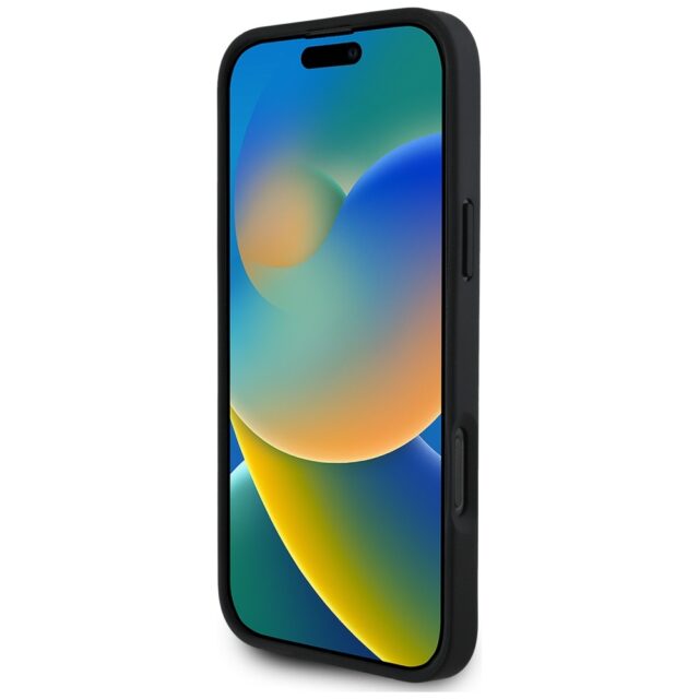 Case Guess Grained Printed Flower Pattern MagSafe for iPhone 16 Pro Max black - imagine 5