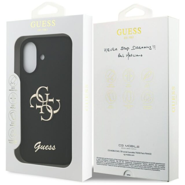 Guess Silicone Big 4G Script case for iPhone 17 black - imagine 8
