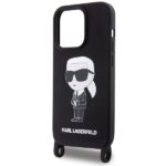 Karl Lagerfeld KLHCP15XSCBSKNK iPhone 15 Pro Max 6.7" hardcase black Crossbody Silicone Ikonik - imagine 5